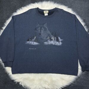 Vintage Timberwolves Wolf Animals Crewneck Sweatshirt Minnesota